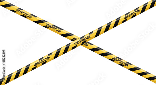 Construction caution tape crossing under construction danger safety