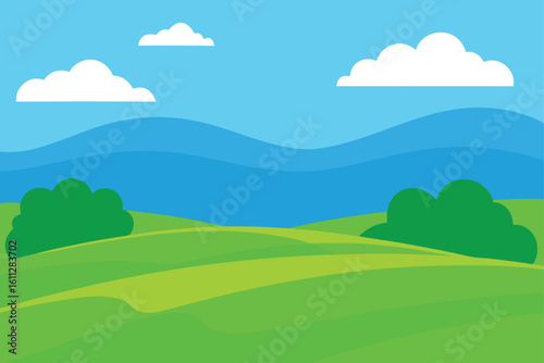 landscape with mountains and blue sky
