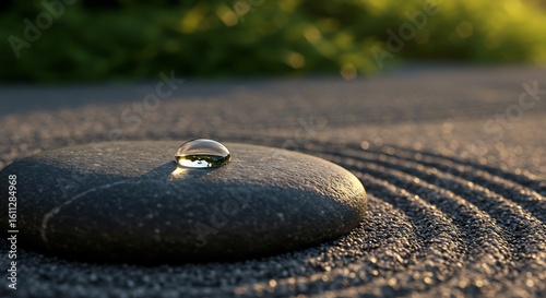 Water Droplet on Zen Garden Stone