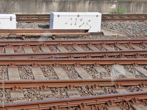 Gleisbett für S-Bahn am Bahnsteig 