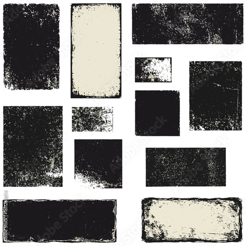 Grunge Texture Overlays Set - Vintage Distressed Vector Elements