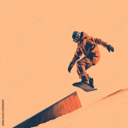 Dynamic Snowboarder Performing Trick During Winter Sports Event
