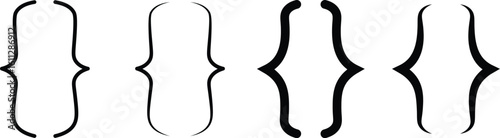 Bracket, braces, parenthes vector set. Braces or text brackets icon collection. Curly brace set. Vector illustration