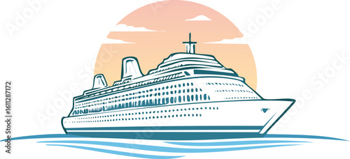 cruise ship travel logo silhouette icon vector illustration,transport, transportation, liner, cartoon, cruise, illustration, nautical, ocean, ship, vessel, design, icon, logotype, symbol, vacation, 
