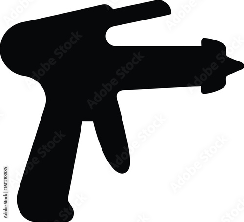 Silhouette of a caulking gun used in construction Engineering tools silhouette