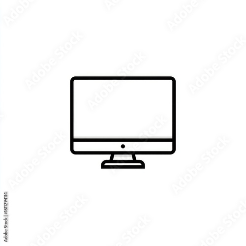 Simple, outlined computer monitor icon