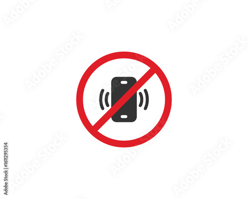 No mobile phone icon. Warning Icon Don't use mobilephone symbol. Mobile Phone prohibited. Don't use mobilephone sign.