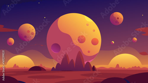 An otherworldly UFO hovers in the night sky, its silhouette against a moonlit landscape of ocean and stars