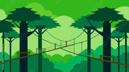 Green nature landscape with trees and water, a lone tree in the water at sunset under a blue sky with clouds