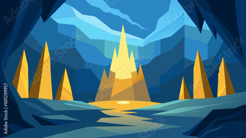 Winter mountain landscape vector illustration with a sailboat on the water, blending nature's beauty with adventurous travel