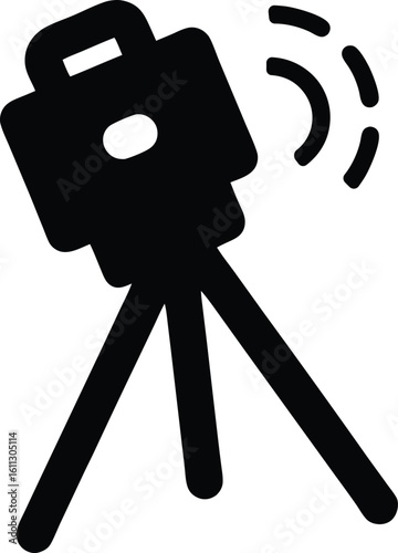 Silhouette of a rotating laser level used in construction Engineering tools silhouette