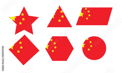 China flag icon geometric shapes.