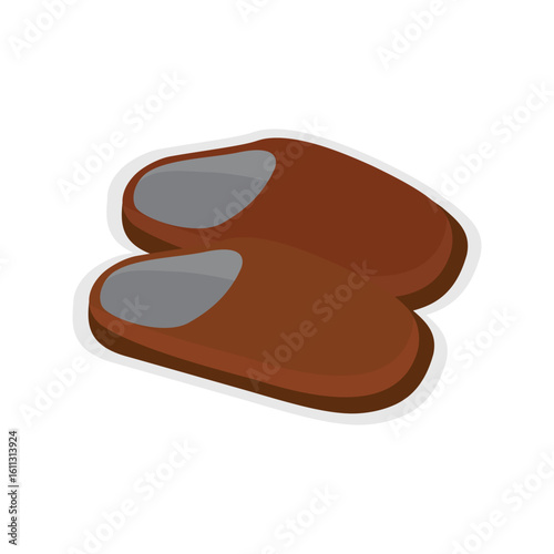 Cozy brown slippers with editable background
