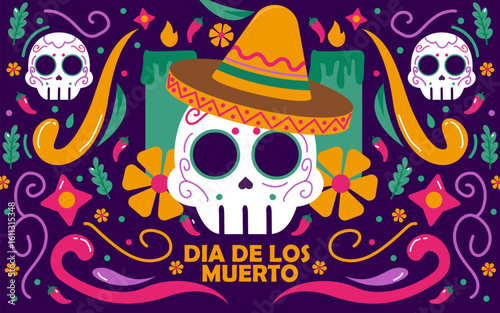 Happy Dia De Los Muertos Background