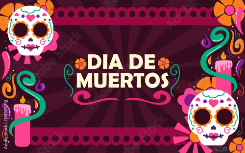 Happy Dia De Los Muertos Background