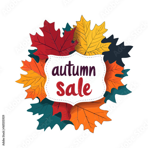 This image, featuring colorful autumn leaves surrounding a "autumn sale" banner, is perfect for websites and blogs promoting seasonal discounts and fall-themed content.

