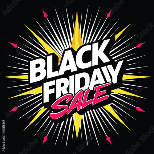 Black Friday sale burst announcement for seasonal shopping discounts