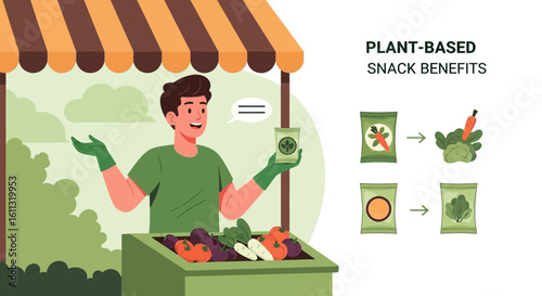 Promoting Healthy Snack Options At Local Farmers Market Booth