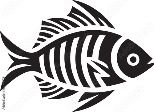 Minimal Black Fish Logo Vector – Silhouette Icon for Seafood and Fishing Brand Design