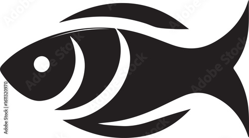Minimal Black Fish Logo Vector – Silhouette Icon for Seafood and Fishing Brand Design