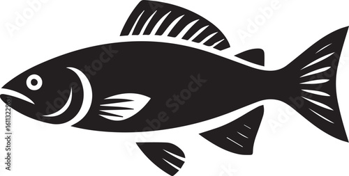 Minimal Black Fish Logo Vector – Silhouette Icon for Seafood and Fishing Brand Design