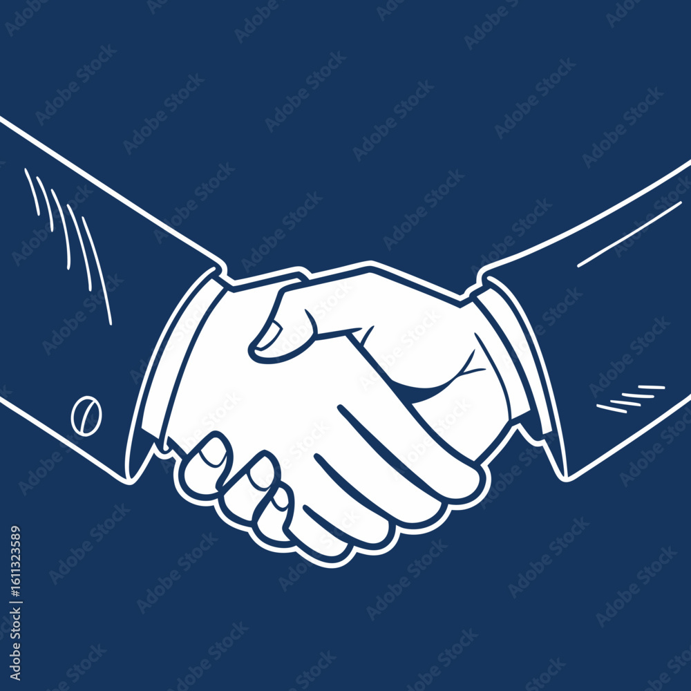 Fototapeta premium Illustration of business handshake for partnership agreement deal success cooperation and collaboration concept
