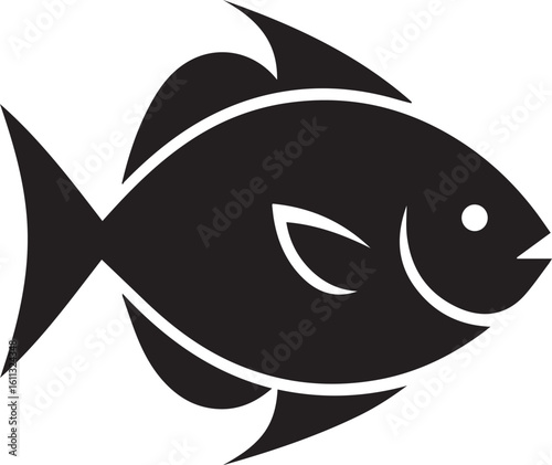 Minimal Black Fish Logo Vector – Silhouette Icon for Seafood and Fishing Brand Design