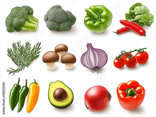 Fresh and Colorful Vegetables Collection for Healthy Cooking