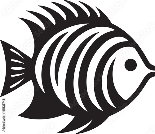 Minimal Black Fish Logo Vector – Silhouette Icon for Seafood and Fishing Brand Design
