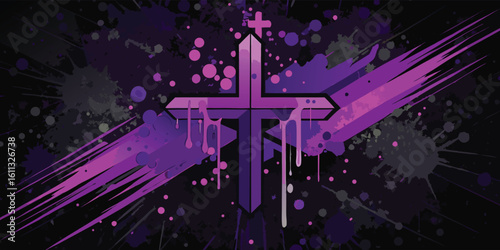 A dense, chaotic grunge pattern with overlapping textures and dark hues, evoking a sense of urban decay..eps