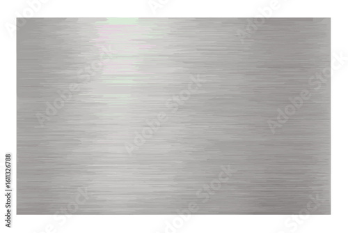 Shiny brushed metal texture background. Stainless steel wide textured plate with brushed gradient. Industrial grey silver metallic panel with shiny lustrous reflection.