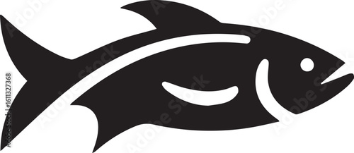 Minimal Black Fish Logo Vector – Silhouette Icon for Seafood and Fishing Brand Design