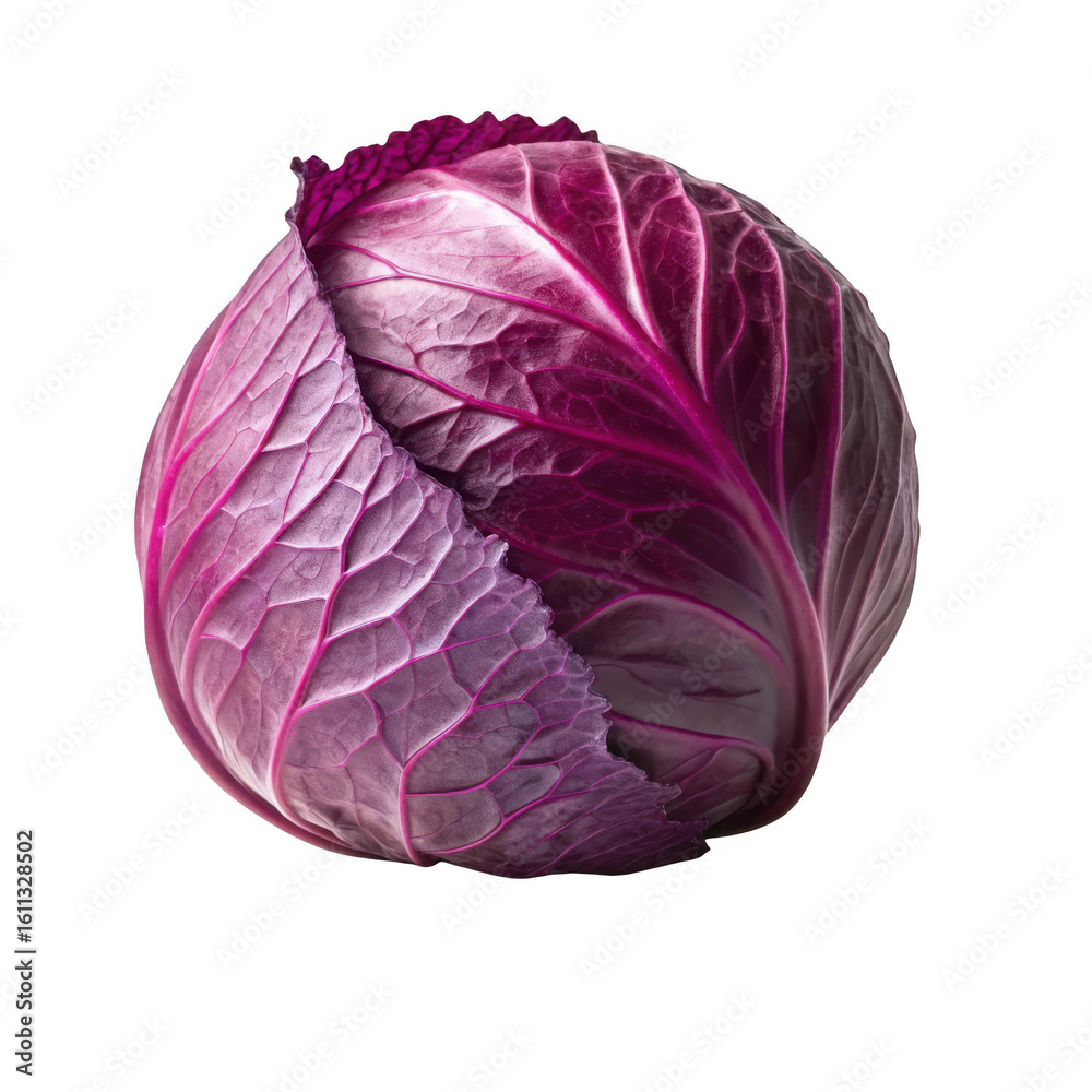 Obraz premium Fresh red cabbage isolated on transparent background