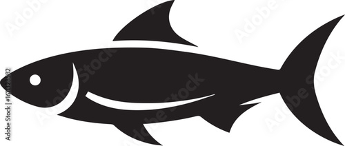 Minimal Black Fish Logo Vector – Silhouette Icon for Seafood and Fishing Brand Design
