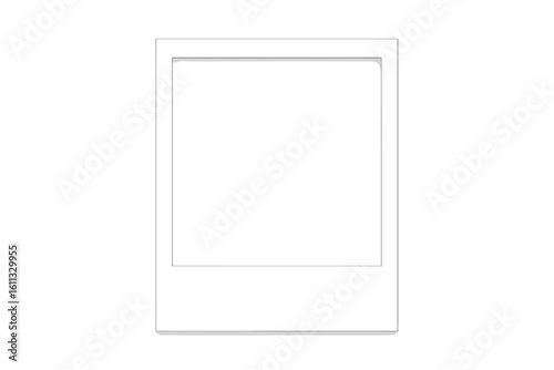 Realistic empty instant photo frame mockup. White polaroid style picture with shadow. Blank retro border for photography. Vintage memory concept vector illustration.