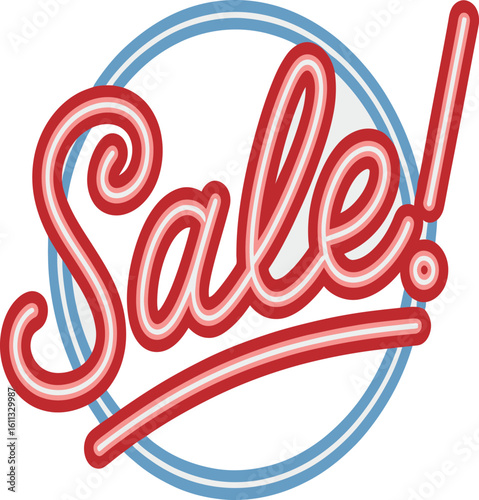 Retro sale sign for business promotion offers a vintage style with eye-catching colors and design elements