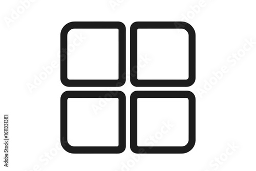 Grid menu icon. Apps launcher symbol for user interface design. Web button for application collection view or gallery layout. Simple flat vector illustration.