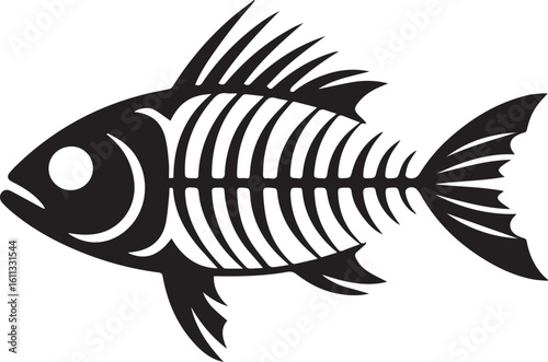Minimal Black Fish Logo Vector – Silhouette Icon for Seafood and Fishing Brand Design