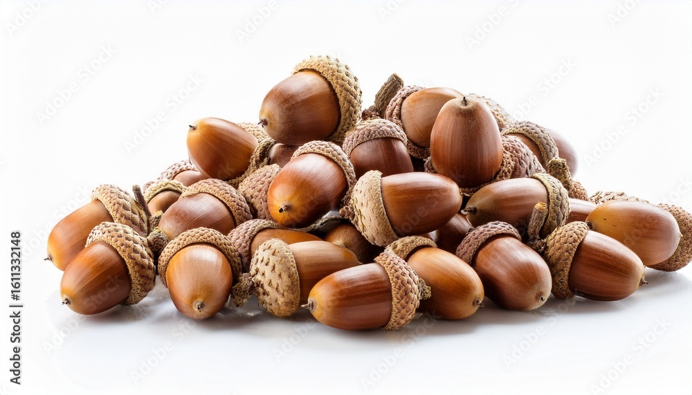 pile of dried acorns isolated background pile of dried acorns isolated background