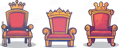 Cartoon throne illustration material
