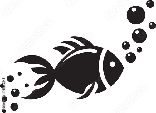 Minimal Black Fish Logo Vector – Silhouette Icon for Seafood and Fishing Brand Design