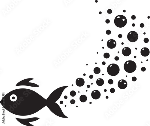 Minimal Black Fish Logo Vector – Silhouette Icon for Seafood and Fishing Brand Design