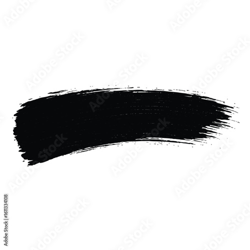 Abstract black paintbrush stroke on white background