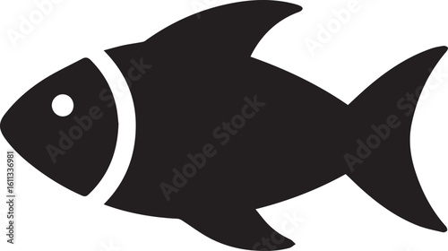 Minimal Black Fish Logo Vector – Silhouette Icon for Seafood and Fishing Brand Design