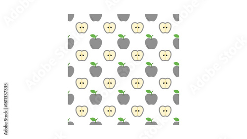 Stylish apple pattern with fresh, vibrant colors perfect for food blogs, product packaging, or modern design projects, creating a fresh, appealing visual