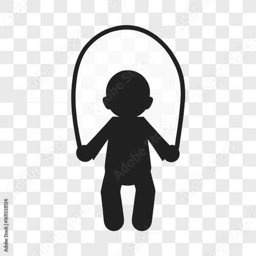 Silhouette of a Person Jumping Rope Excercising for Fitness and Health