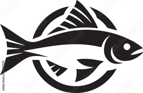 Minimal Black Fish Logo Vector – Silhouette Icon for Seafood and Fishing Brand Design