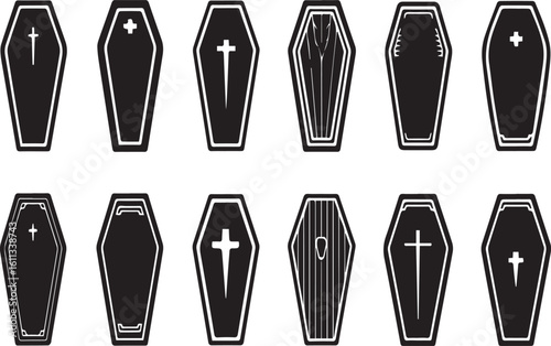 Coffins Collection Various Styles and Details in Silhouette