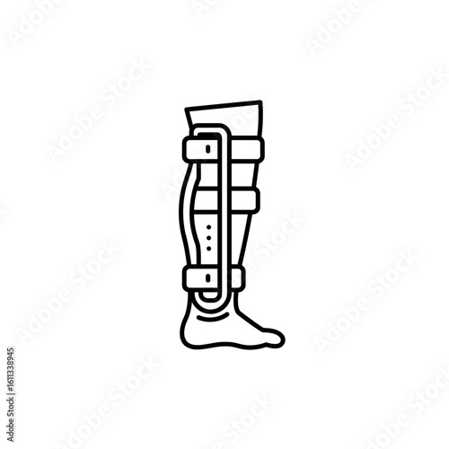 Leg brace illustration for support and stabilization during recovery