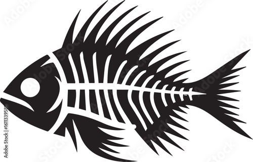 Minimal Black Fish Logo Vector – Silhouette Icon for Seafood and Fishing Brand Design